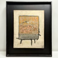 Alain ZERBINI (1936-2020) Peinture abstraite technique mixte