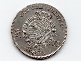 (1939) Schweden, 1/6 Reichstaler 1803, top stgl