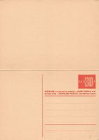Doppel-Postkarte mit bezahlter Antwort 30 Rp, ungelaufen