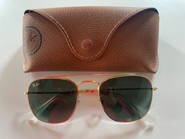 Ray-Ban Sonnenbrille, neuwertig, Gold/Grün, RB 3557