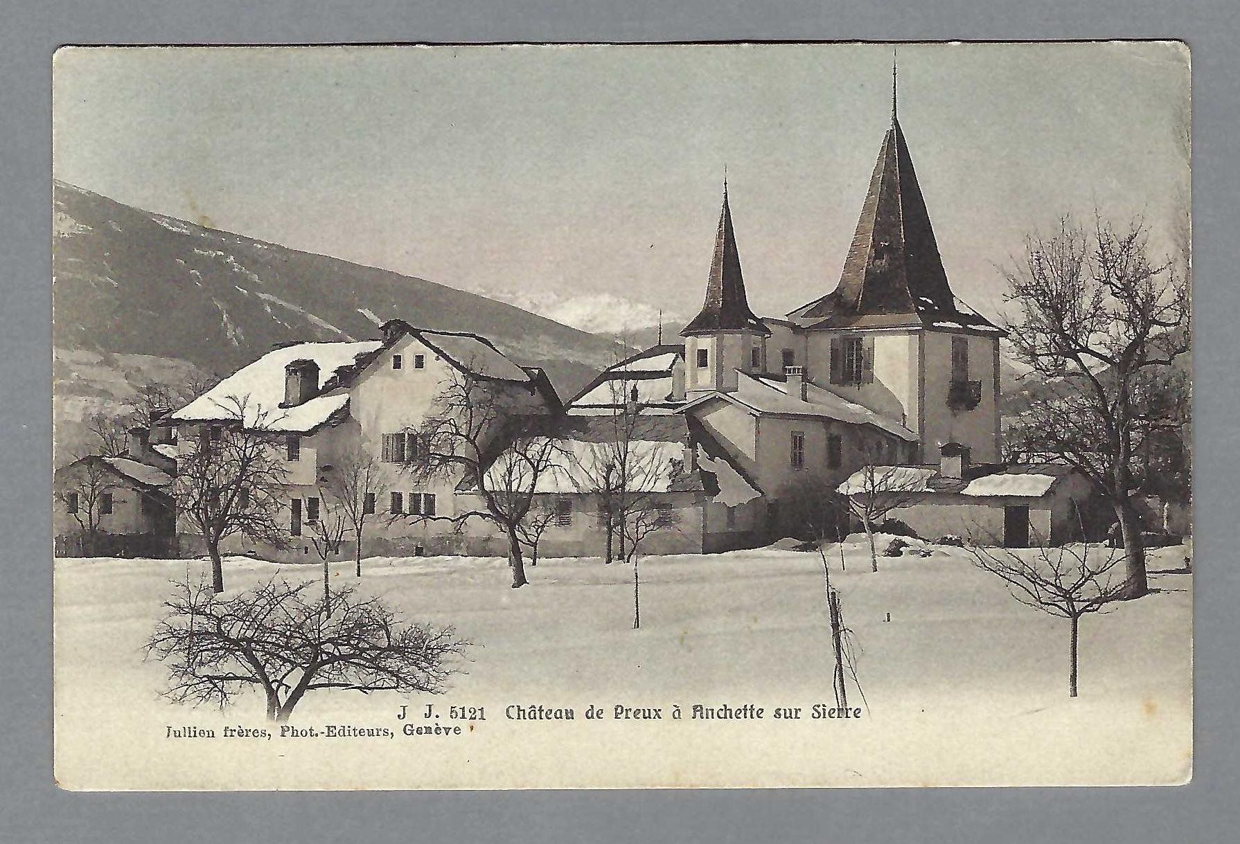 Cartoline postali: 1912, ANCHETTE s. SIERRE – Usato da Pura venduto da ulisse1957