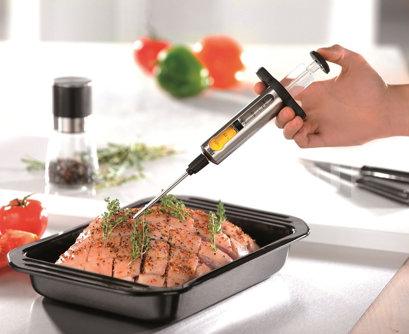 Elettrodomestici da cucina: Marinadenspritze oder Bratenspritze BBQ – Nuovo e nell'imballaggio originale da Wettingen venduto da kochshop 2