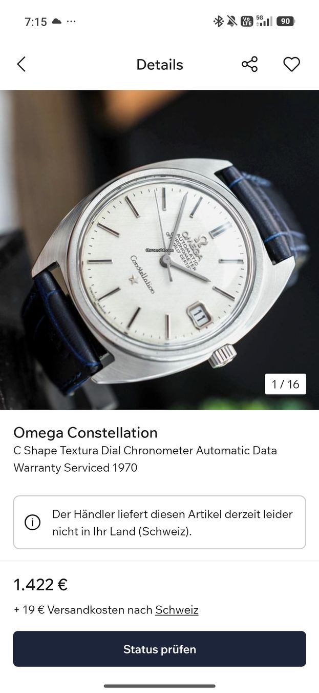 Omega Montres: Omega Constellation 1970 Chronometer – D'occasion à Bern par Xtralite