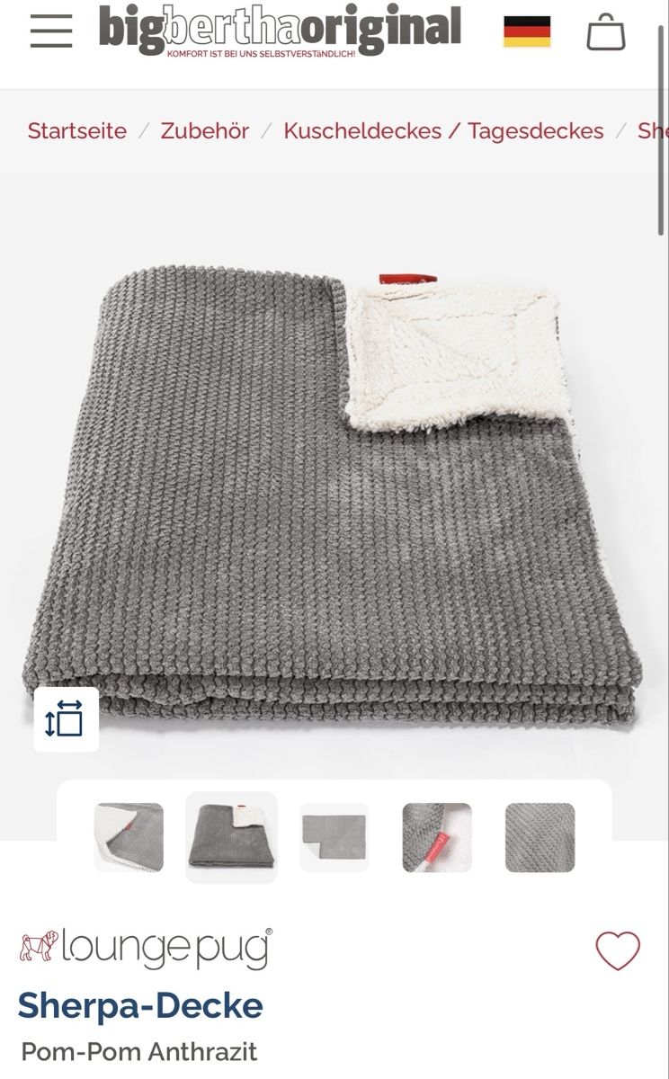 Coperte: Kuscheldecke anthrazit von Big Bertha – Nuovo e nell'imballaggio originale da St. Antoni venduto da Lulu-7 1