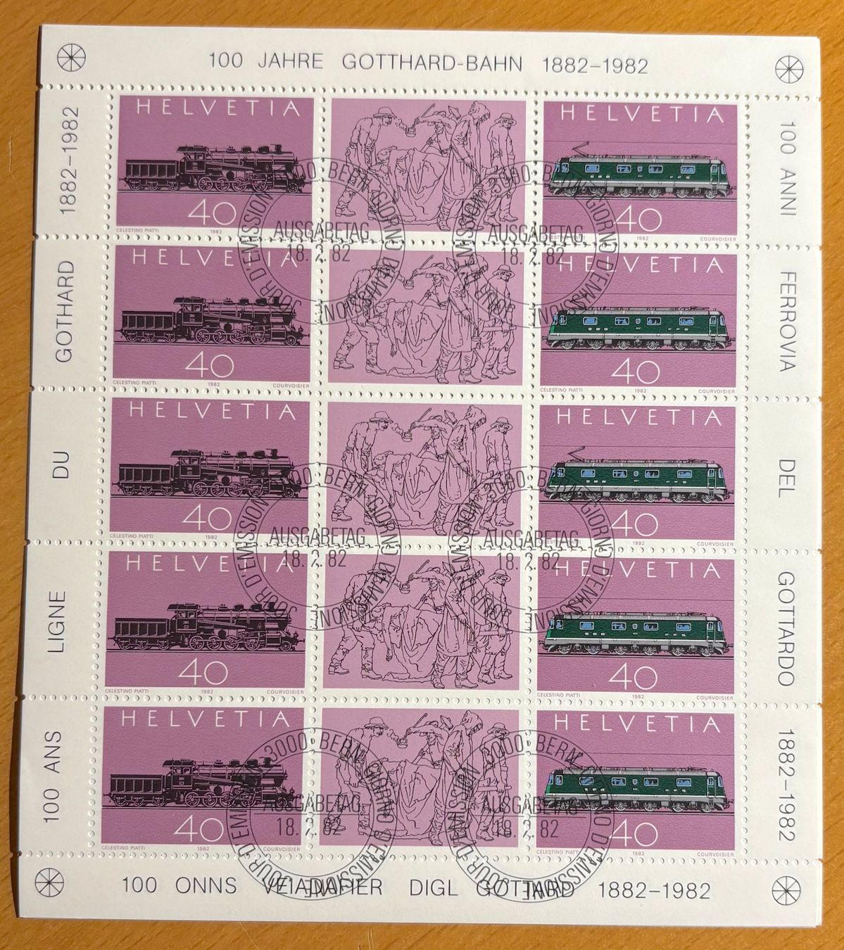 Tutti i francobolli: Timbres suisses 1982 Gotthard-Bahn – Usato da Lausanne venduto da Cabessa