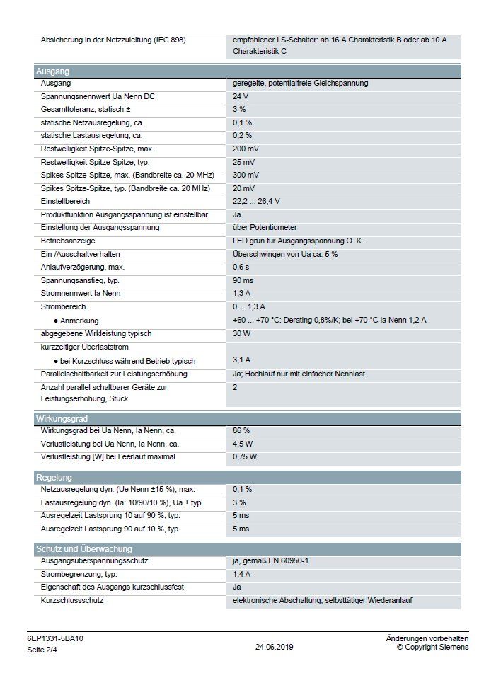 Siemens Componenti elettronici: SITOP PSU100C Netzteil, Siemens – Usato da Zufikon venduto da Doodie 2