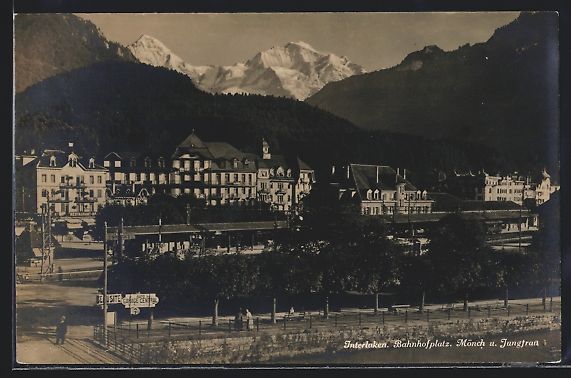 Ansichtskarten: Interlaken, Bahnhofplatz, Mönch und Jun – Gebraucht aus Berlin von bartko-reher