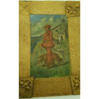 Ledermappe Antik bemalt MittelalterMotiv