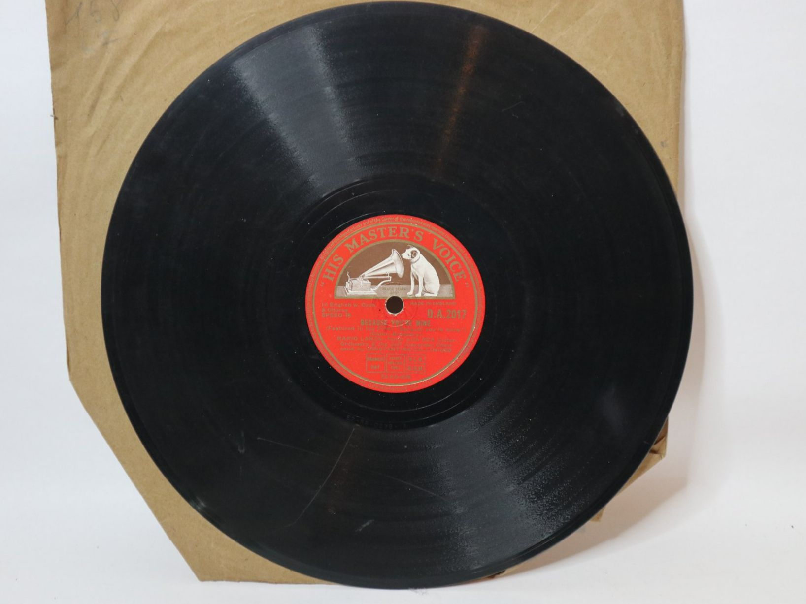 Dischi in vinile: Schellack Mario Lanza Because You're Mine – Usato da Eschenbach SG venduto da Astalavista 1