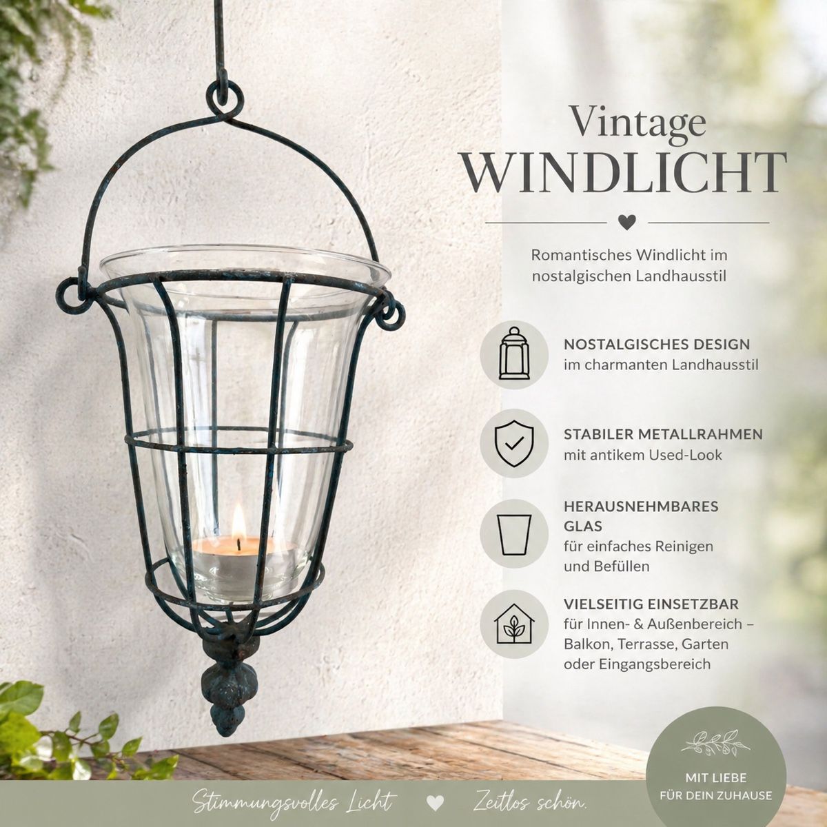Altro in Decorazioni & Accessori: Vintage Hängelaterne Metall Glas – Usato da Freienbach venduto da Delfinos