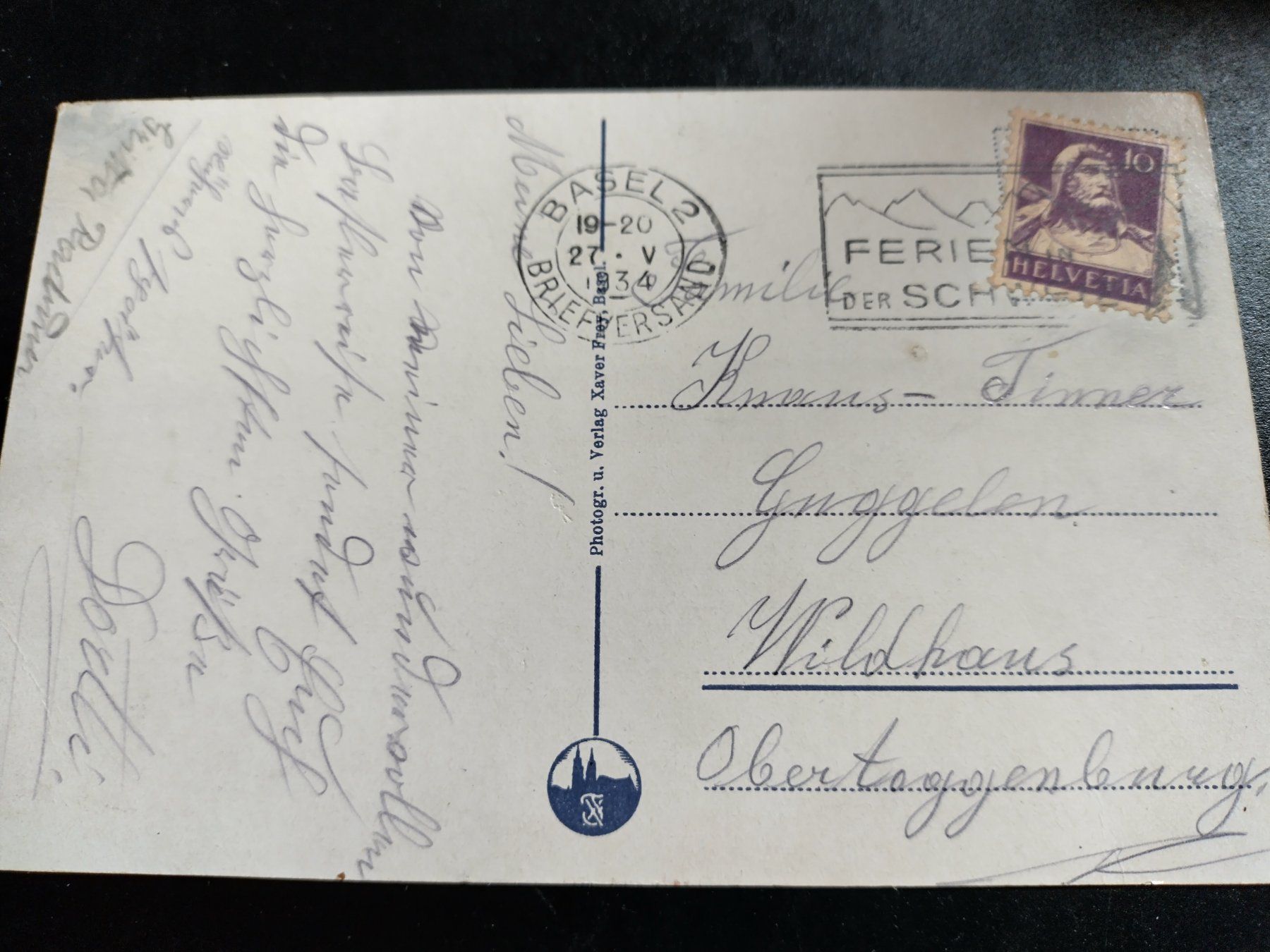 Cartoline postali: Ansichtskarte Basel Bundesbahnhof 1934 – Usato da Wildhaus venduto da Hukwildhaus 2
