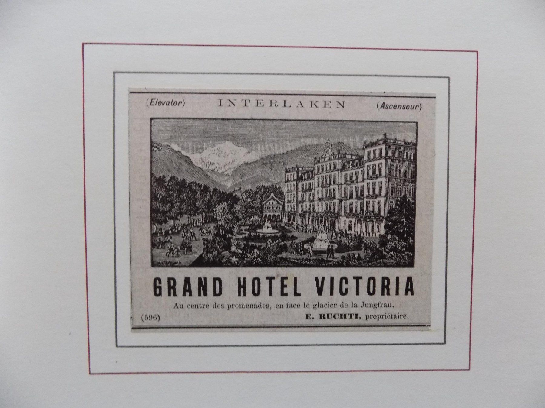 Gravures: Grand Hotel Viktoria Interlaken – D'occasion à Risch par Antikfee 4