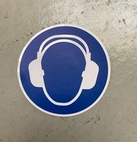 Aufkleber: Gehörschutz Gebot