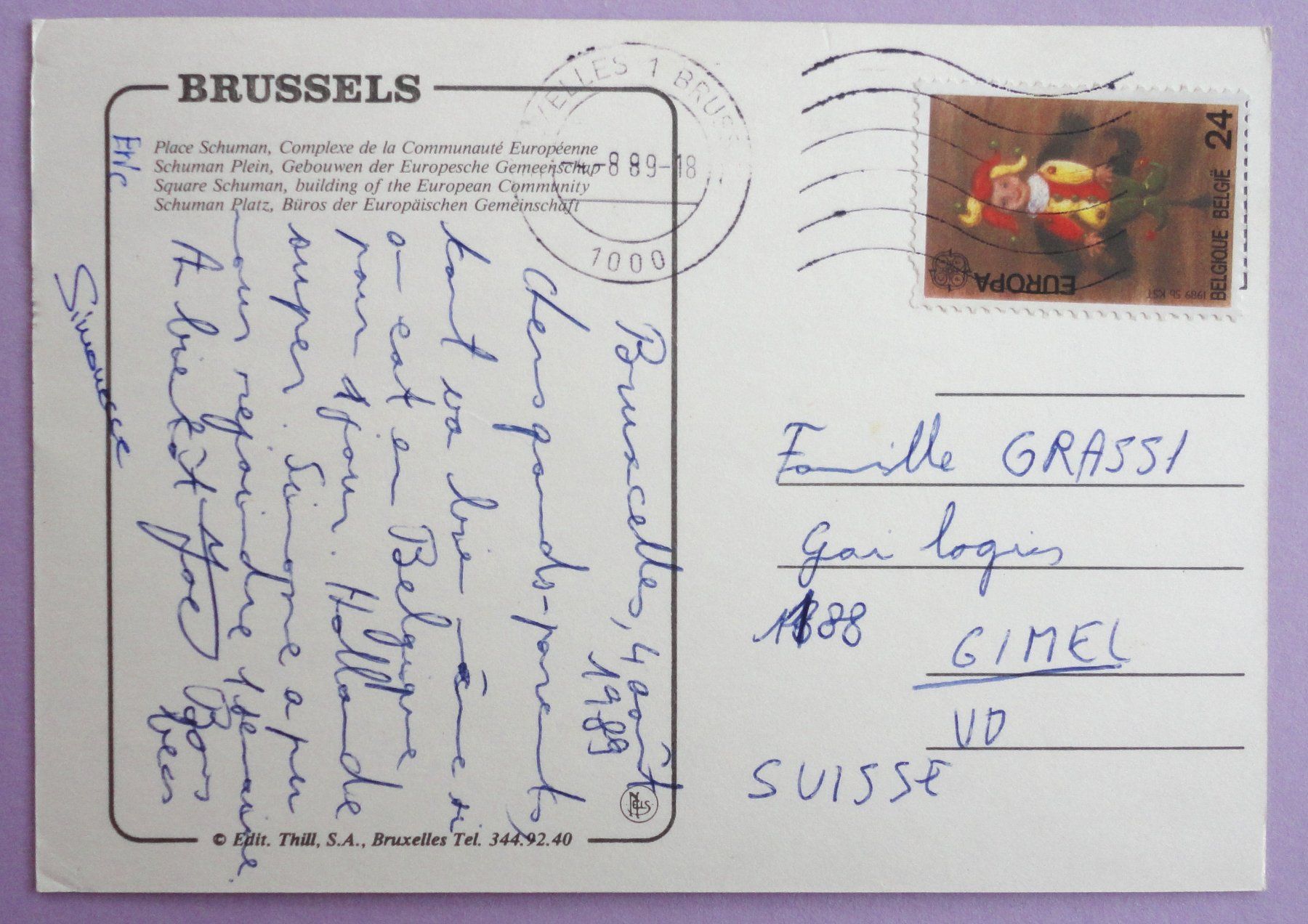 Cartoline postali: Brussels, Place Shuman – Usato da Fétigny venduto da Billy2miny 1