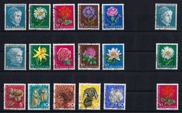 Pro Juventute Sätze 1963-1965 Katalog-Nr. J200L-J214, gest.