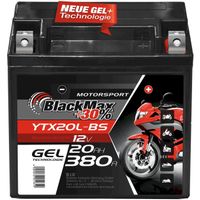 BlackMax Motorradbatterie GEL 12V 20Ah