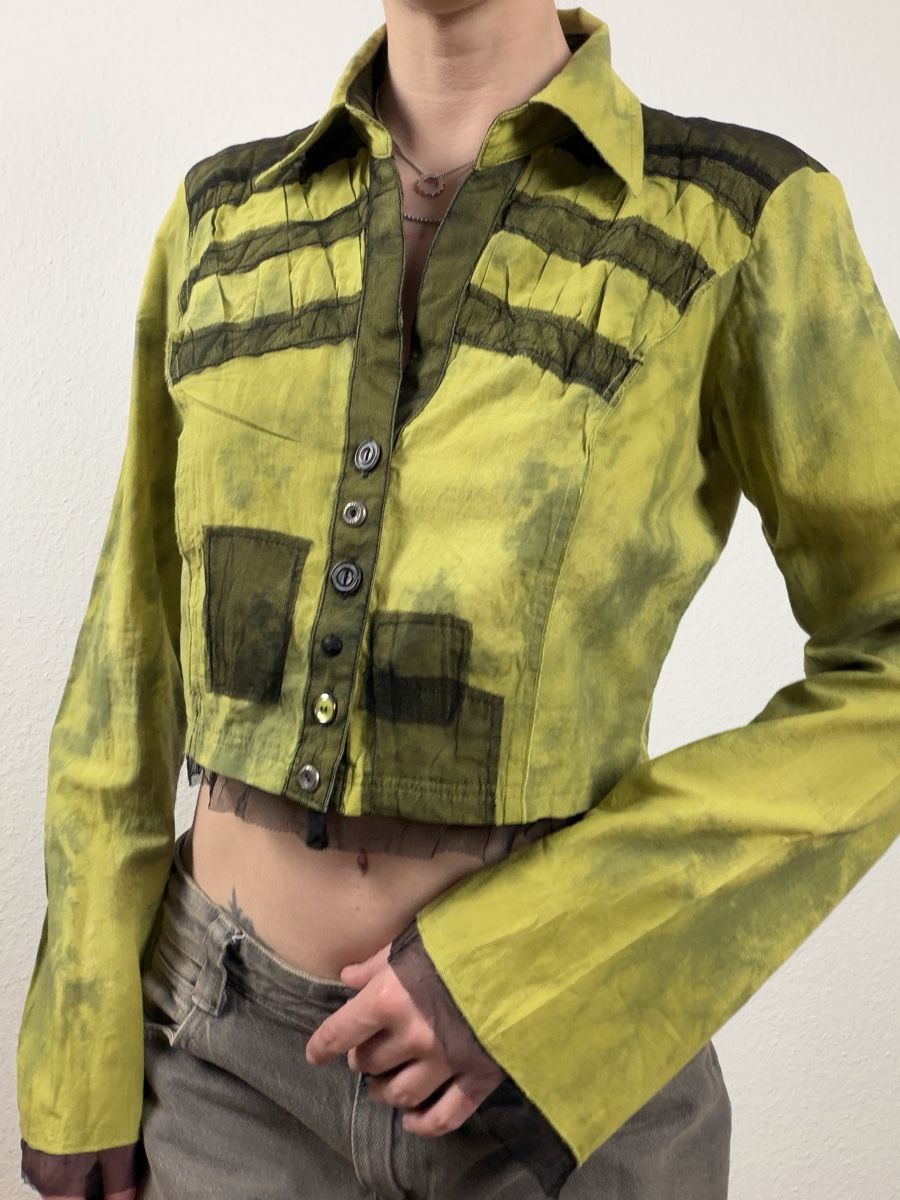 Camicette: Tie-Dye Cropped shirt With Mesh – Usato da Knonau venduto da Grapesvintage 5