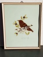 Tableau signé à la main  oiseaux en ailes de papillons déco
