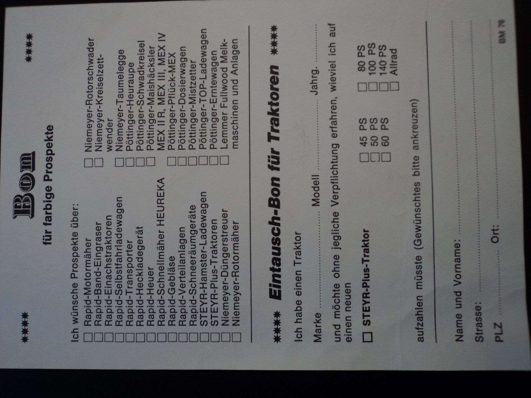Rapid Dokumente: Prospekt RAPID Antwortkarte 1976 – Gebraucht aus Schwarzenburg von modelCARama 1