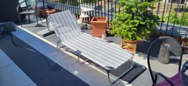 Gartenliege Metall gestreift klappbar guter Z...