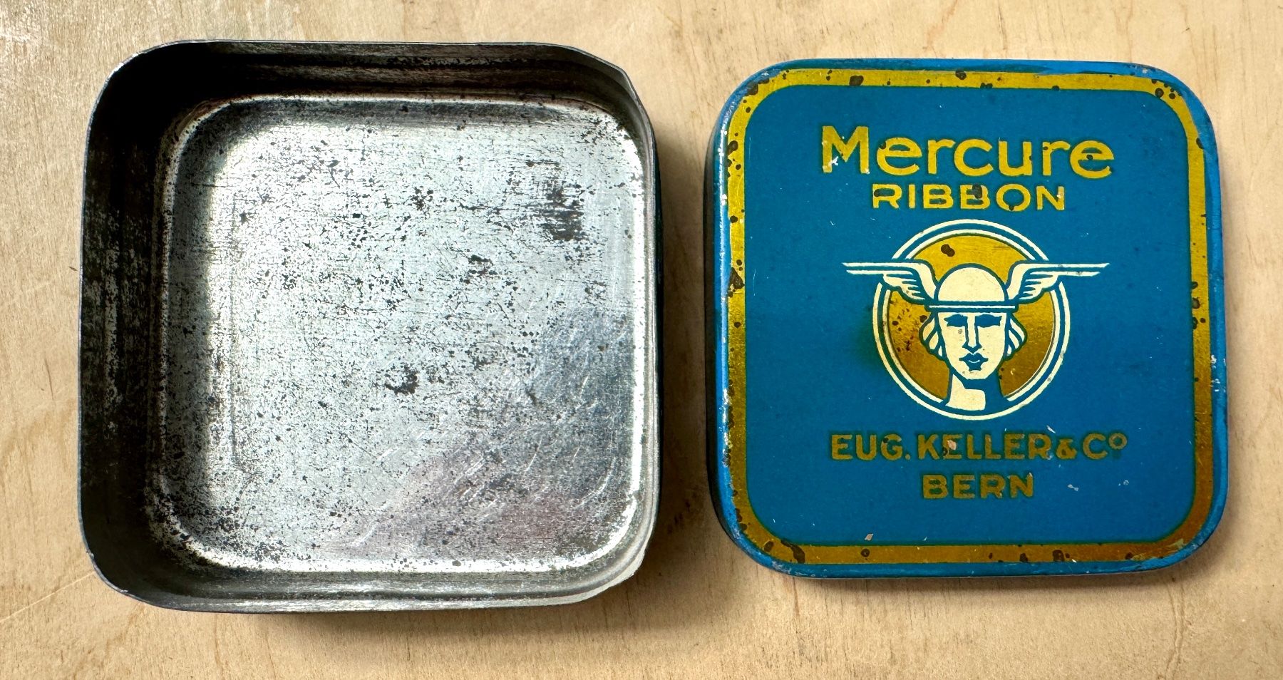 Barattoli: Antike Blechdose Farbband MERCURE – Usato da Rothrist venduto da Luckywinner 4