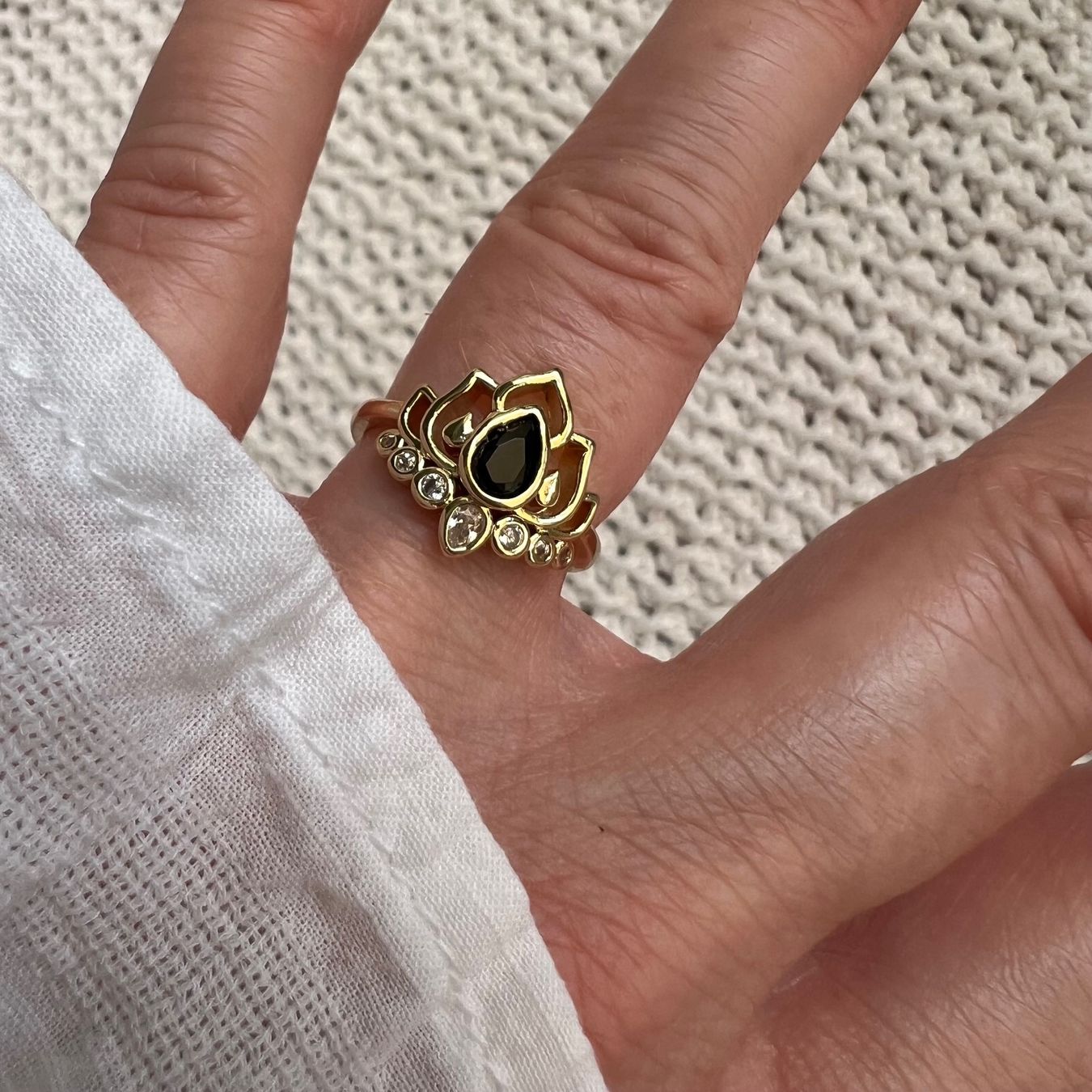 Anelli: Bague Lotus - Lotus Edelstahlring – Nuovo (secondo la descrizione) da Pully venduto da sunaddict 2