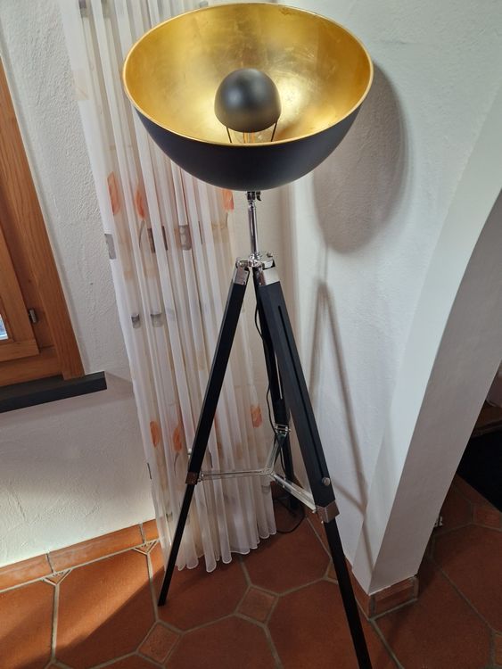 ONLI Stehlampe Bottone D‘Gold/3 – Handbemalt In Italien, 168 Cm Hoch, Mit 3 E14 Fassungen
