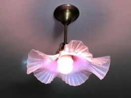 Antik Jugendstil Deckenlampe B.A.G.Opalinglas H.23cm  B.25cm