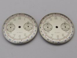 2 Chronographen Zifferblatt VENUS 175. NOS, Swiss Made