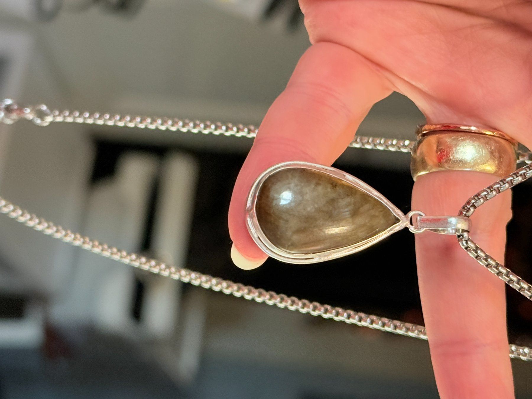 Catenine: Collier élégant avec Labradorite véritable, neuf! – Nuovo e nell'imballaggio originale da Genève venduto da AGBERG 2