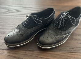 Schwarze Lederschuhe Varese Freeflex Gr. 39 Top Zustand