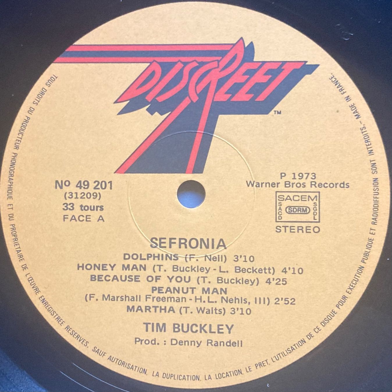 Dischi in vinile: TIM BUCKLEY - SEFRONIA – Usato da Poliez-Pittet venduto da Newtown-Records 2