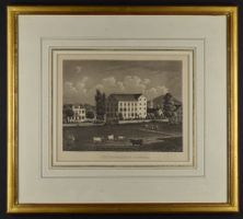HINWIL, GERICHTSGEBÄUDE, STICH IM GOLDRAHMEN, ca. 1840