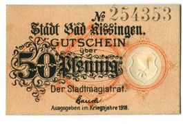 Notgeld "50 Pfennig. Bad Kissingen 1918"