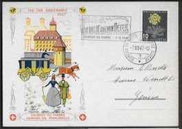 1947 Karte Tag d. BM mit A-o CENT ANS DE CHEMIN FEMIN ab 1.-