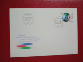FDC  PTT 100 Jahre Verband öffentlicher Verkehr 1989