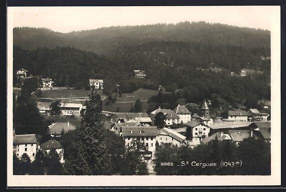 Cartoline postali: St. Cergues, Totalansicht mit Bergpanora – Usato da Berlin venduto da bartko-reher