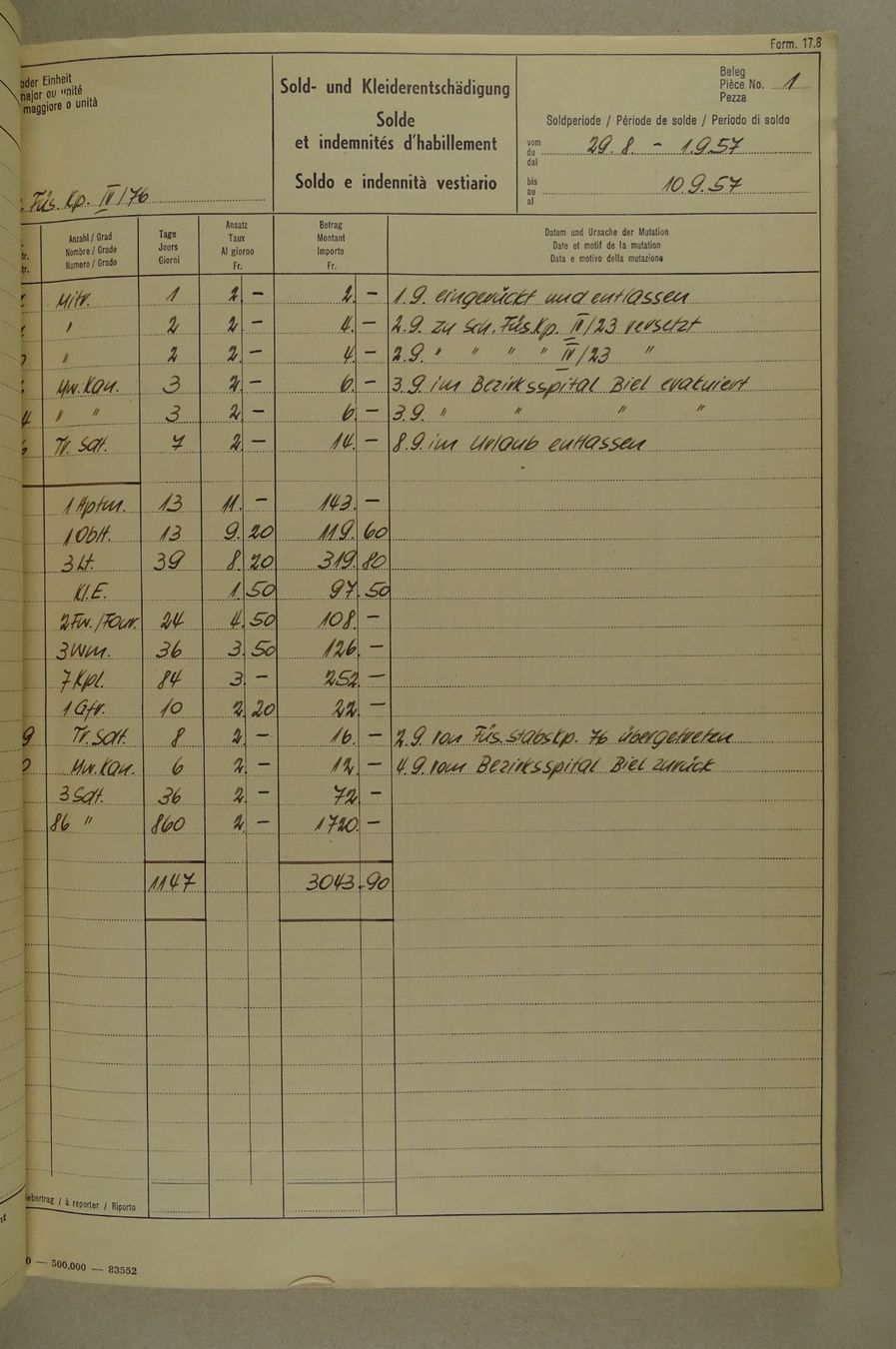 Libri: FOURIERSCHULE 2/57 MUSTER-BUCHHALTUNG, MILITÄR – Usato da Grüningen venduto da Kartensammler 4