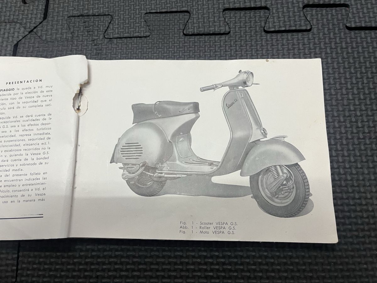 Vespa Tutti pezzi di ricambio per scooter: Vespa GS Anleitung – Usato da Thun venduto da Cpia 1
