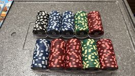 Poker-Chips 10x 10er-Stapel TOP Zustand Zocken Spass 🤩