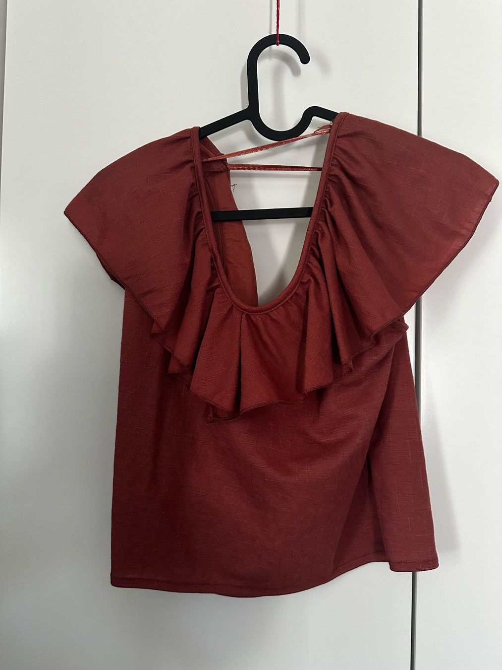 Pull&Bear Camicette: Off-shoulder Bluse Gr. S von Pull&Bear im Leinen-Look – Usato da Wagenhausen venduto da vintagesecondhand 1