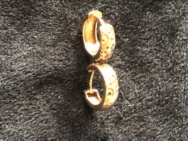 Gold  Sterling Silber Ohrringe Creolen  1.5 cm Durchmesser