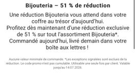 Bijouteria Gutschein -51% OHNE Mindestbestellwert!