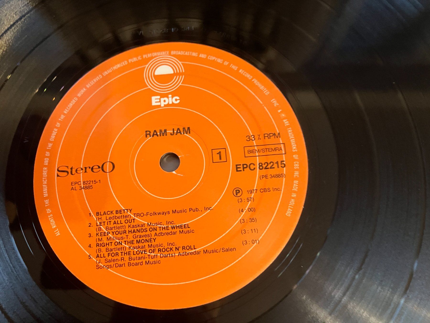 Dischi in vinile: Ram Jam – Usato da Aarwangen venduto da Jukebox3 5