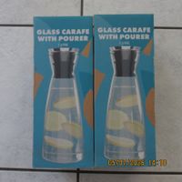 2x Glaskaraffe mit Ausgiesser 1 Liter neu