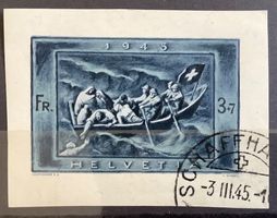 1945 Spende Block-Auschnitt W21A Gest.
