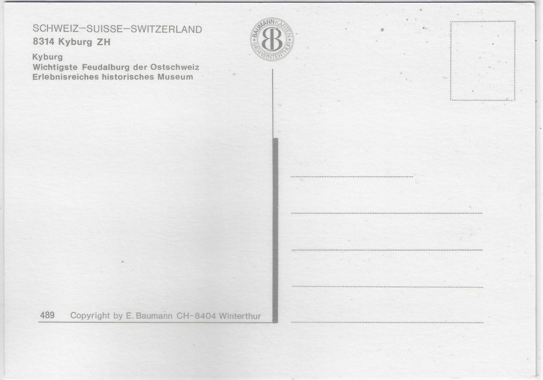 Cartoline postali: Flugaufnahme Schloss Kyburg – Usato da Ettingen venduto da Kartenplanet 1
