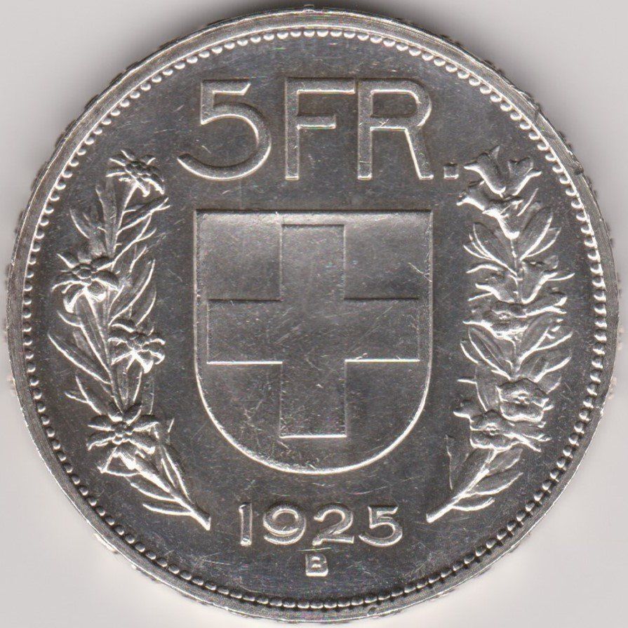 Alle Münzen: 5 Franken 1925 – Gebraucht aus Emmenbrücke von Re6020
