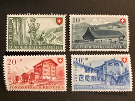 Pro Patria 1948 - komplette Serie ** (ZNr 38, 39, 40, 41)