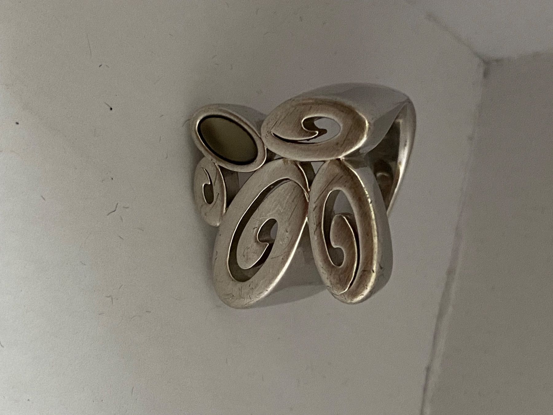 Pierre Lang Anelli: Ring Silber 925 Formspirale ein Stein 18mm Grösse 57 – Usato da Zürich venduto da vreni1973 1